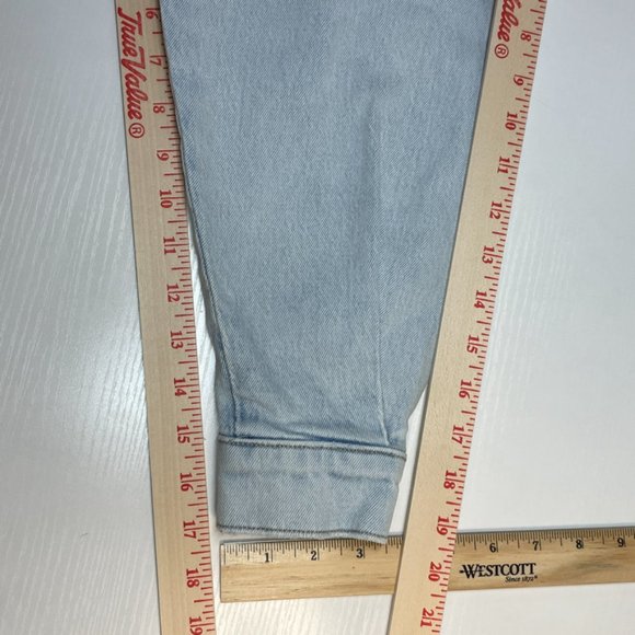 Abercrombie & Fitch Soft Blue Denim Jean Jacket Moto Elastic Waist - Picture 9 of 16